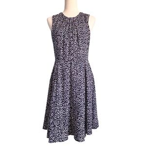 Banana Republic Women Navy Blue Geo Print Dress Sleeveless‎ Sz 6 EUC Spring Work